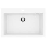 Chiuvetă bucătărie ALVEUS Pure-G 40, Algranit, 1 cuvă, 790 x 515 mm, Glacier A10, alb, montaj &icirc;ncastrat, sifon inclus