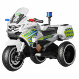 Cumpara ieftin Motocicleta cu 3 roti, Kinderauto POLICE BJML5188 60W, 6V cu scaun tapitat, culoare alba