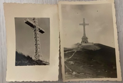 anii 30-40 Lot 2 foto Crucea eroilor de pe Caraiman, Mtii Bucegi Prahova WW I foto