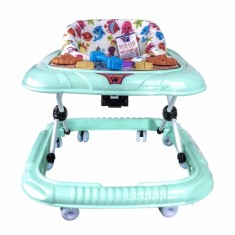 Premergator pentru bebelusi 6 luni+, scaun reglabil si 10 roti pivotante turquoize