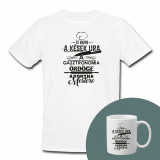 &quot;A k&eacute;sek ura&quot; Set Personalizat &ndash; Tricou + Cană Alb M