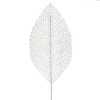 Crenguță Decorativă, Frunză Albă, 71cm, Glitter Argintiu, Oem