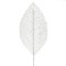 Crenguță Decorativă, Frunză Albă, 71cm, Glitter Argintiu