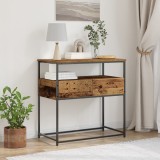 vidaXL Măsuță consolă, lemn vechi, 75x40x75 cm, lemn prelucrat și oțel