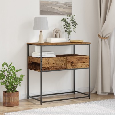 vidaXL Masă de consolă cu sertar Lemn Vechi 75 x 40 x 75 cm 862936 foto