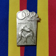 SV * Medalia FEDERAȚIA ROMÂNĂ DE LUPTE * 23 x 41 mm