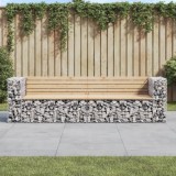 vidaXL Bancă de grădină cu gabion, 244x71x65,5 cm, lemn masiv de pin 3196239