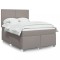 vidaXL Pat box spring cu saltea, gri taupe, 160x200 cm material textil 3290536