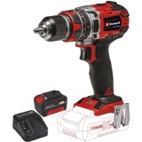 Einhell TE-CD 18/50 Li-i BL PXC + Starter Kit - Masina de gaurit si insurubat cu percutie 50 Nm + Set 1 acumulator si incarcator Li-Ion 18 V 4 Ah