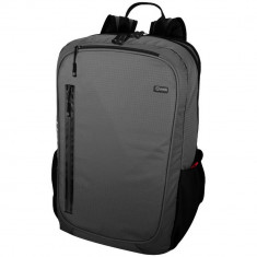 Rucsac Laptop, Elleven by AleXer, LR, 15.6 inch, pu ripstop waterproof, tarpaulin, gri, breloc inclus din piele ecologica foto