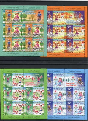 2017 , ROMANIA , Lp 2148 b , Jocurile Copilariei - M.C. 5 timbre+1 vinieta - MNH foto