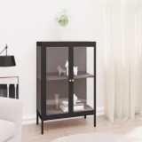 VidaXL Servantă, negru, 75x35x105 cm, oțel și sticlă 336070