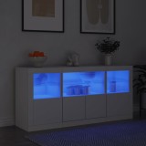 VidaXL Servantă cu lumini LED, alb, 142,5x37x67 cm