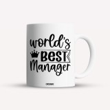 Cana alba personalizata World's best manager, INOVATIX&reg;. 330ml