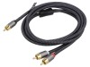 Cablu RCA 2m Aurit Negru/Gri