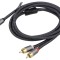 Cablu RCA 2m Aurit Negru/Gri