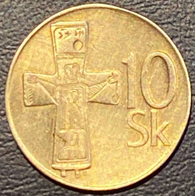 10 KORUN SLOVAKIA/MONEDA Cu-Al-Ni/6,6 g/ 26,5 mm./ foto