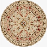 Covor Rotund Model Lotos 523-100, Bej, Crem, Inaltime Fir 8 mm, Marime 100 x 100 cm, Antialergic, Polipropilena, Living, Dormitor, Sufragerie, Birou