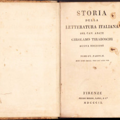 HST 171SP Storia della letteratura italiana tom VI partea II 1809 Tiraboschi