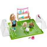 Set de joaca Barbie Club Chelsea, Papusa Chelsea la fotbal