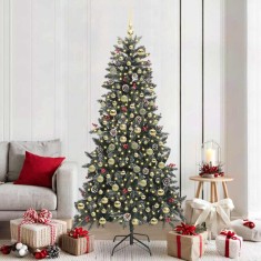 vidaXL Brad de Crăciun artificial cu 300 LED Verde 114 x 114 x 210 cm 3395896
