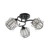 Lustra Klausen Spin PL3 Negru 54x54x24cm Corp Iluminat Elegant 3xE27 pentru Living sau Dormitor Design Clasic Modern din Metal si Sticla Calitativa
