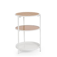 Masuta otel alb mdf natur Haldor &Oslash;40x60,5h