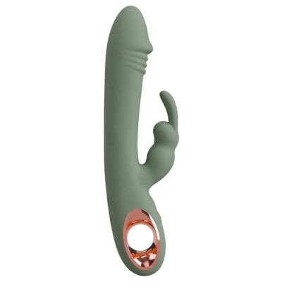 Vibratoare iepuras - You2Toys Vibrator Subtire Iepuras Masliniu Bucura-te de Stimuare Simultana Doua Motoare Silentioase Dar Puternice foto