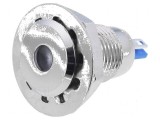 Lampă LED roşie plată 12VDC &Oslash;12mm IP67 pentru lipire