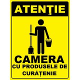 Placuta pentru camera cu produsele de curatenie