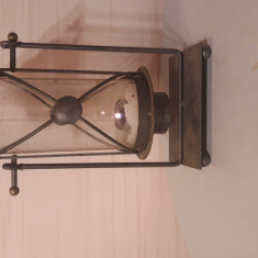 Felinar decorativ, metal și sticla, 31x15x10 cm