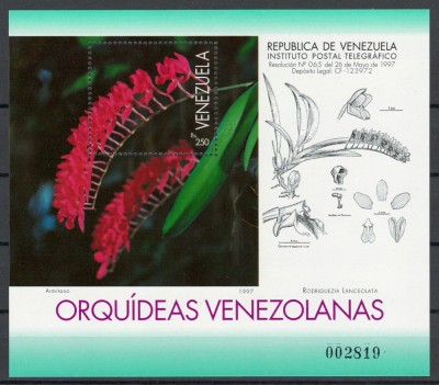 Venezuela 1997 Mi 3084 bl 53 MNH - Orhidee foto