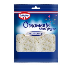 Ornamente din Zahar pentru Prajituri DR. OETKER, 30 g, Fulgi Indulciti, Ornamente de Zahar, Ornamente pentru Deserturi, Fulgi de Zahar pentru Prajitur foto