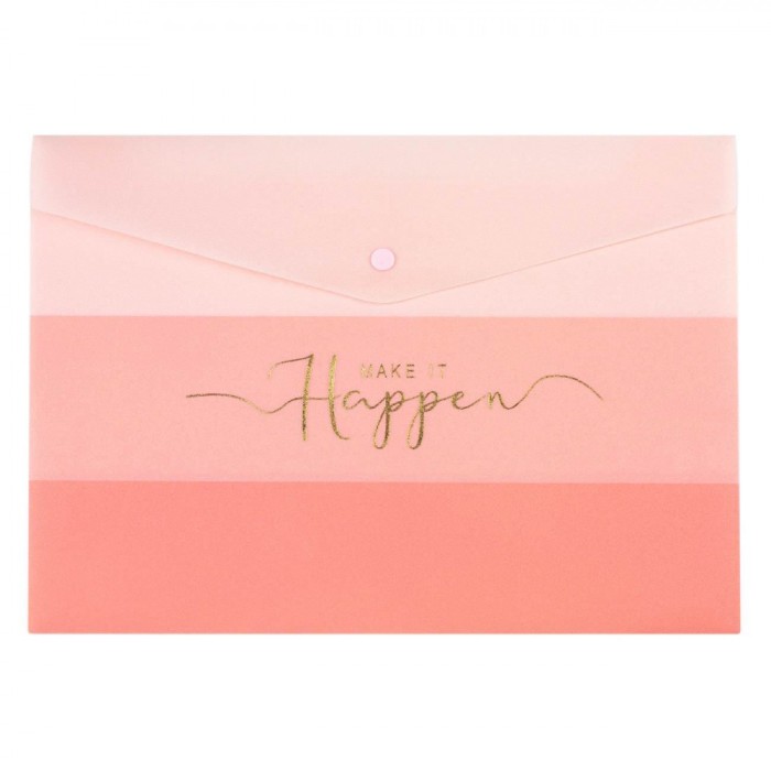 Mapă Plastic, Model &quot;Make it Happen&quot;, Multicolor, Dimensiuni 33.5x24cm
