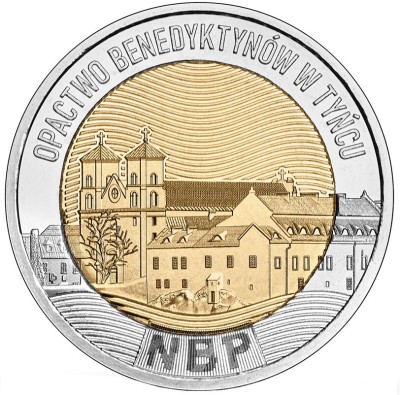 POLONIA 5 ZLOTI 2024 BIMETAL - THE BENEDICTINE ABBEY in TYNIEC , UNC foto