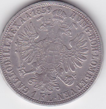 AUSTRIA UNGARIA 1 Florin 1859 M Milano foto