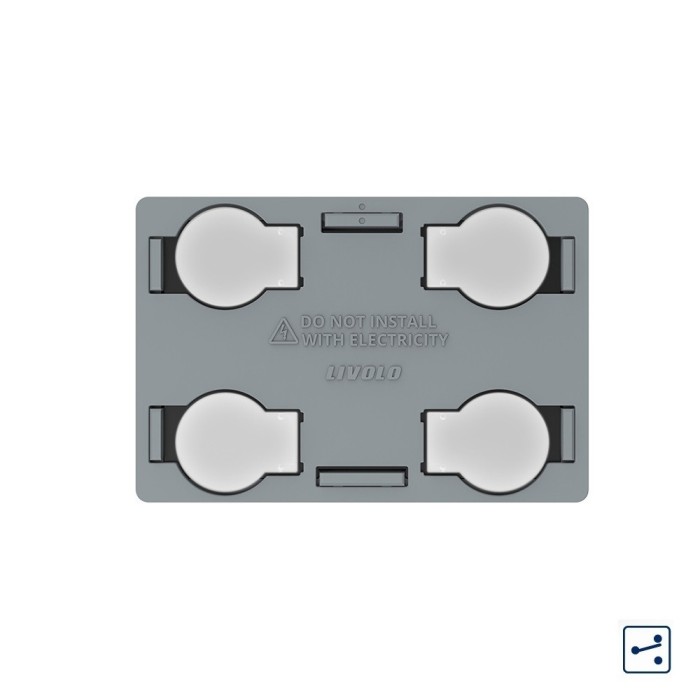 Modul intrerupator cvadruplu cap scara / cruce cu touch Livolo, standard Italian SmartElectro IntelligentHouse