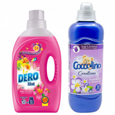 Pachet Detergent lichid Dero Bujor de Munte 1L + Balsam rufe Coccolino... foto