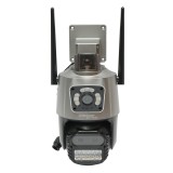 Camera de supraveghere WiFi PTZ 9MP cu 3 lentile, detectie umana si sirena