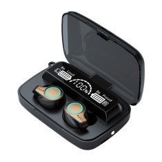 Casti Smart Techstar&reg; M18, Wireless, Bluetooth V5.1, Touch, Display Digital, 2000mAh, pentru iPhone Xiaomi Huawei Samsung, Negru