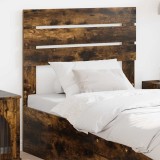 vidaXL Tăblie cap cu headboard Stejar fumuriu 90 cm Lemn compozit 888233