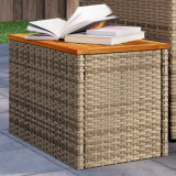 Gossi mese laterale de gradina 2 buc. bej 55x34x37cm lemn/poliratan