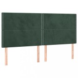 Cumpara ieftin Tablii de pat, 4 buc, verde inchis, 90x5x78/88 cm, catifea