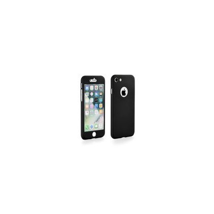 Husa Plastic 360 + Temp Glass Huawei P8 Lite Negru