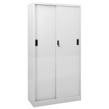 Cumpara ieftin Dulap de birou cu usa glisanta, gri deschis, 90x40x180 cm, otel