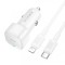 Incarcator Auto Cu Cablu Lightning Borofone BZ34A Cloud, 20W, 3A, 1 x USB-A - 1 x USB-C, Alb