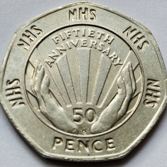 50 pence 1998 Marea Britanie, NHS 50th Anniversary, km#996