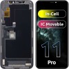 Display cu Touchscreen JK pentru Apple iPhone 11 Pro, cu Rama, Versiune LCD In-Cell IC Movable, Negru