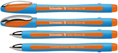 Pix Schneider Slider Memo Xb, Rubber Grip, Accesorii Metalice - Scriere Orange foto