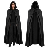 Pelerina lunga neagra cu gluga Glimz, stil elegant si misterios